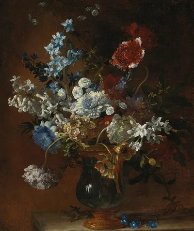 Still life with flowers in a vase by Jean-Baptiste Monnoyer — digital art print download