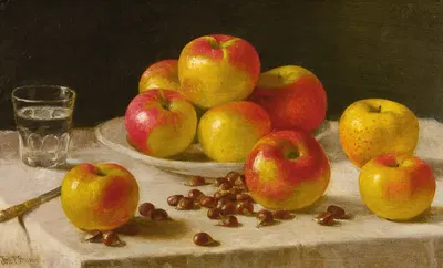 Apples On A Table by Джон Ф. Фрэнсис, 1867 — digital art print download