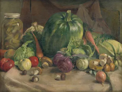 Still Life With Vegetables by Ладислав Тресконь, 1922 — digital art print download