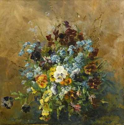 Still Leben Mit Stiefmütterchen by Olga Wisinger-Florian — digital art print download