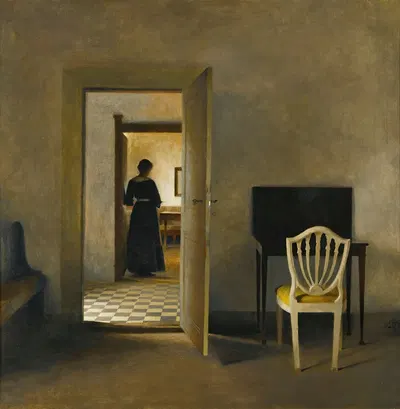 Interior With White Chair by Peter Ilsted, 1907 — digital art print download