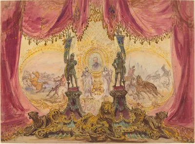 Stage Set With Paintings And Statues by Robert Caney — digital art print download