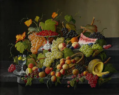 Abundant Fruit by Severin Roesen, 1858 — digital art print download