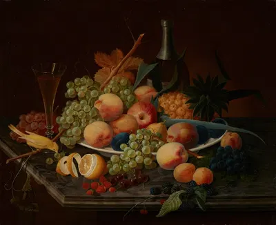 Still Life with Fruit by Severin Roesen, c. 1860 — digital art print download