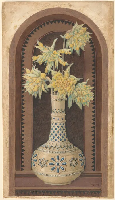 Narcissus in a Blue and White Vase by Эдвард Джон Пойнтер, 1864 — digital art print download