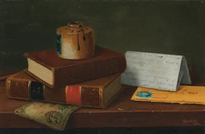 Still Life With Letter To Mr. William Taggart, Esq. by William Michael Harnett, 1878 — digital art print download