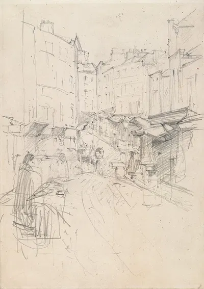 Christchurch Cathedral, Dublin from Patrick Street by Уолтер Фредерик Осборн, c.1892 — digital art print download