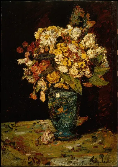Flowers in a Blue Vase by Адольф Монтичелли, 1879–1883 — digital art print download