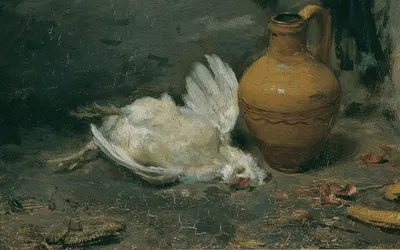 Stillleben mit totem Huhn und Krug by August von Pettenkofen, 1860-1870 — digital art print download