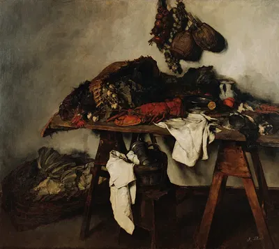 Großes Küchenstillleben by Карл Шух, 1879 — digital art print download