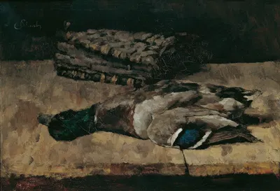 Stillleben mit Wildente und Jagdtasche I by Карл Шух, 1881 — digital art print download