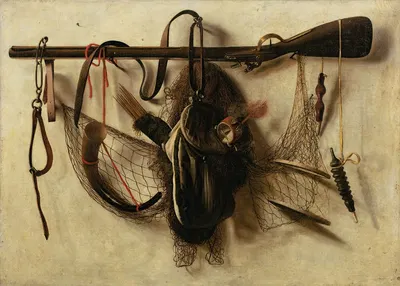 Still life with falconry instruments by Христофель Пирсон — digital art print download