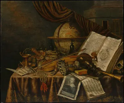 Vanitas Still Life by Эдвард Коллиер, 1662 — digital art print download