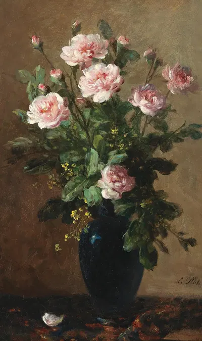 Bouquet of Roses in a Vase by Eugene Petit — digital art print download