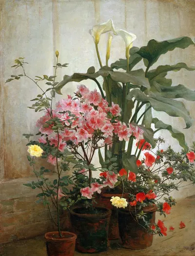 Side of a Greenhouse by Джордж Кокран Ламбдин — digital art print download