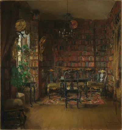 The Library of Thorvald Boeck by Харриет Бакер, 1902 — digital art print download