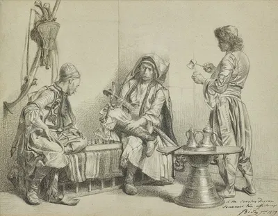 The Chess Players by Alexandre Bida, 1879 — digital art print download
