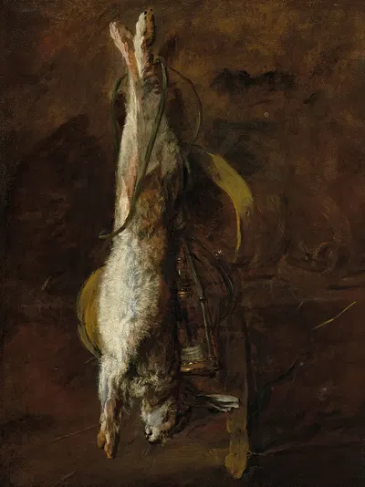 A dead rabbit and a satchel by Жан Симон Шарден — digital art print download