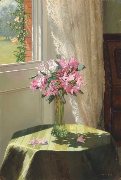 Rhododendrons by a window by Джессика Хейллар — digital art print download