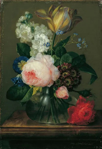 Kleines Blumenstillleben by Иоганн Баптист Дрекслер, 1805 — digital art print download