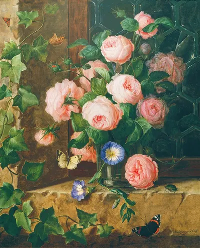 Blumenstillleben by Josef Lauer, 1839 — digital art print download