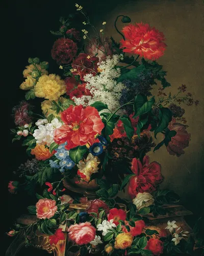 Blumenstrauß by Joseph Nigg, 1835 — digital art print download