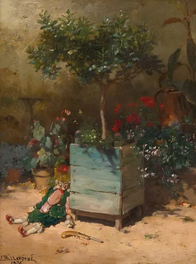 Punchinello in the garden by Жюль Фредерик Баллавуэн, 1875 — digital art print download