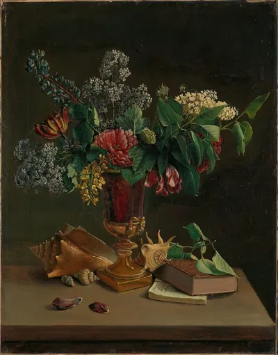 Still Life with Flowers by Кнуд Бергслиен, 1847 — digital art print download
