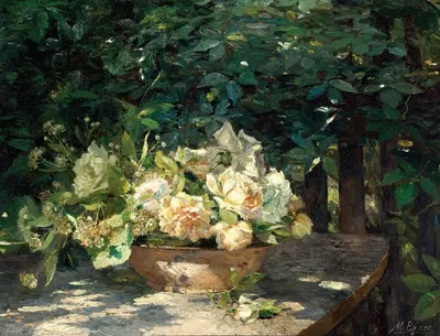 In der Laube by Marie Egner, 1901 — digital art print download