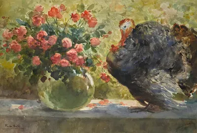 Garden terrace with turkey by Паоло Сала — digital art print download