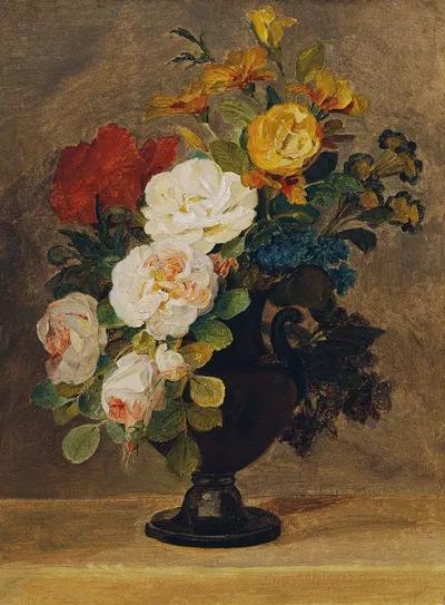 Blumenstrauß in antiker Vase by Pauline Koudelka-Schmerling — digital art print download