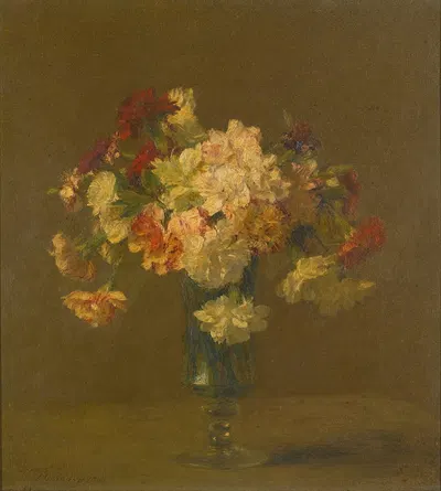 Vase d'oeillets by Victoria Fantin-Latour, 1906 — digital art print download