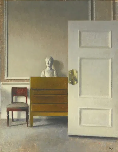 Interior with a bust by Vilhelm Hammershøi — digital art print download