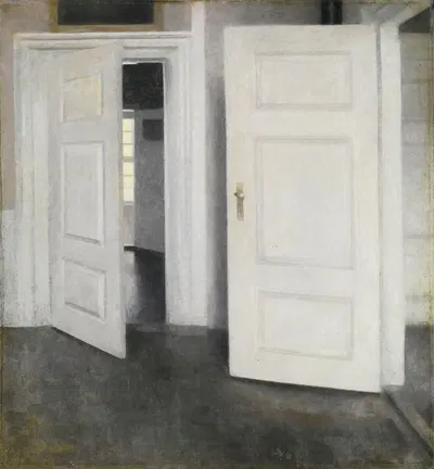 White doors, strandgade 30 by Vilhelm Hammershøi — digital art print download