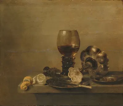 Still Life with a Broken Glass by Willem Claesz Heda, 1642 — digital art print download