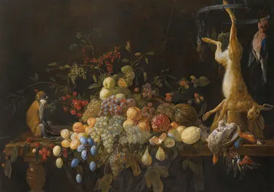 A Still Life With Grapes, Figs, Apples, Oranges, Apricots, Lemons, A Melon, Loganberries, An Open Pomegranate And Cherries…