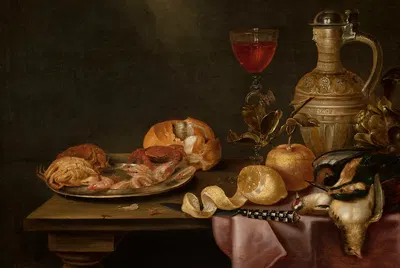 Still life with shrimps and crabs on a tin plate by Alexander Adriaenssen, 1641 — digital art print download