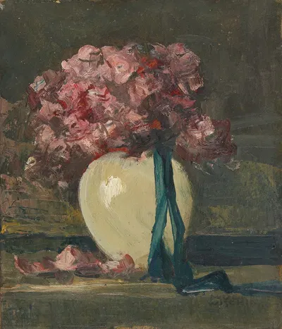 Rosa Blumen in weißer Vase by Антон Мюллер-Вишин — digital art print download