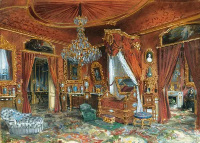 View of an interior by Emma Roberts, 1867 — digital art print download