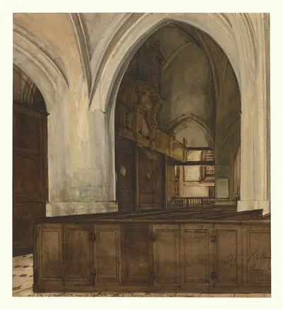 Interior of Abbey of Aramont by Франсуа Бонвен, 1869 — digital art print download