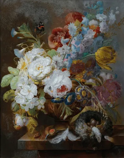Still life with flowers by George Frederik Ziesel, 1784 — digital art print download