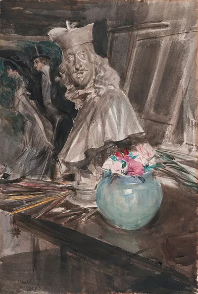 A Corner Of The Artist's Studio With A Bust Of Leopoldo De Medici by Giovanni Boldini, 1905 — digital art print download
