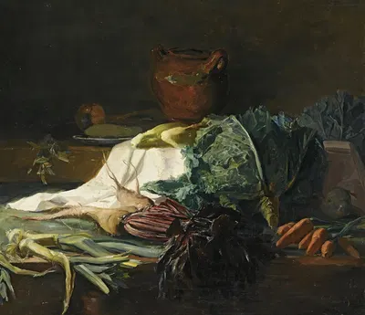 A Kitchen Still Life by Guillaume-Romain Fouace, 1884 — digital art print download
