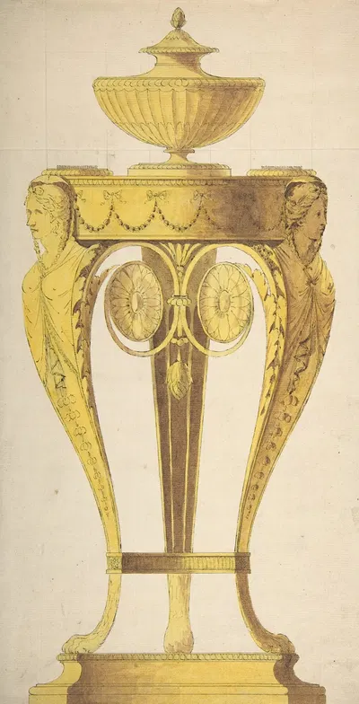 Design for a torchere or perfume burner by Henry Holland, 1765–1806 — digital art print download