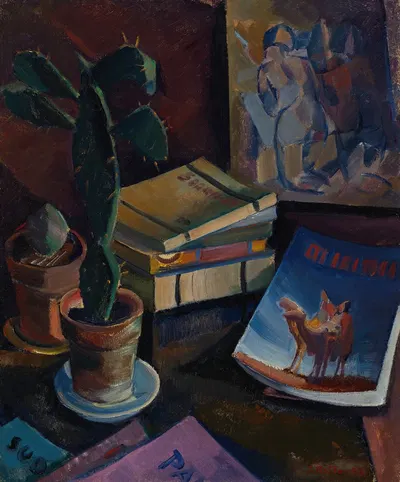 Books on a Table by Ilmari Aalto, 1928 — digital art print download