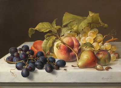 Früchtestillleben by Johann Wilhelm Preyer, 1882 — digital art print download