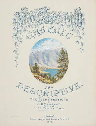 New Zealand Graphic and Descriptive. The Remarkables (Title page) by Шарль Десимус Барро, 1877 — digital art print download