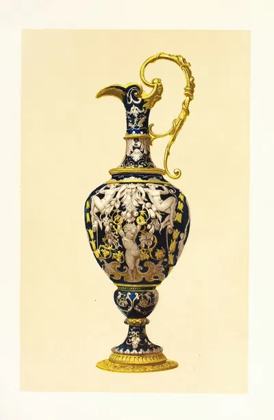 Графин, эмаль на меди, в манере эмалей Лиможа by Джон Чарльз Робинсон, 1858 — digital art print download