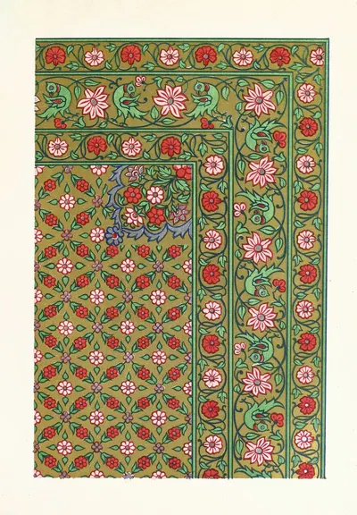 Индийский молитвенный ковер, из шелка и золотого brocade by Джон Чарльз Робинсон, 1858 — digital art print download