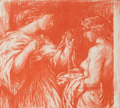 The bead necklace by Чарльз Хаслвуд Шеннон, 1908 — digital art print download